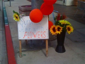 retail signage example florist