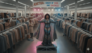 Aretha in a store