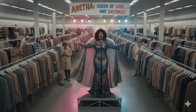 Aretha in a store