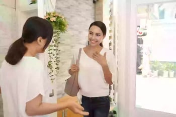 Greeting a customer