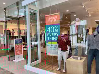 GAP discounts in the window