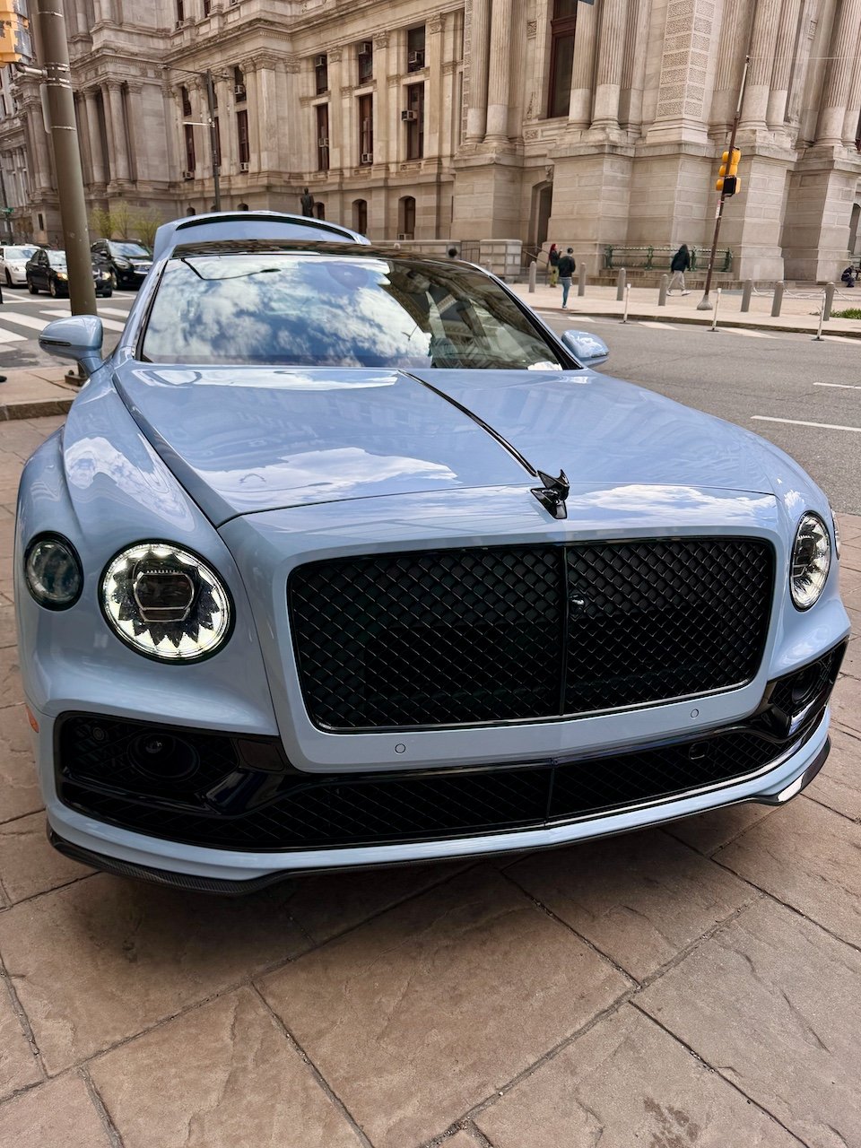 2024 Bentley W12 Flying Spur Speed in Jet Stream headlight detail