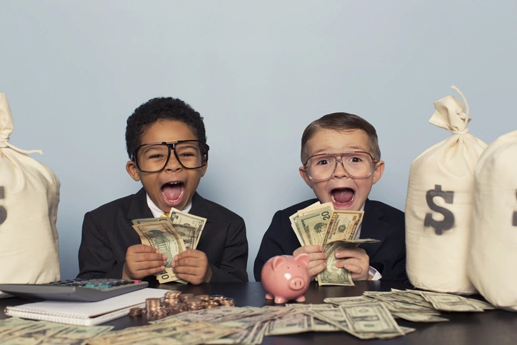 two boys counting money upping their profit margins