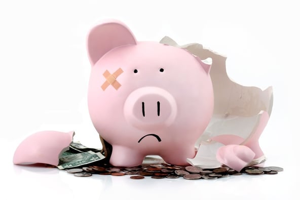 broken piggy bank