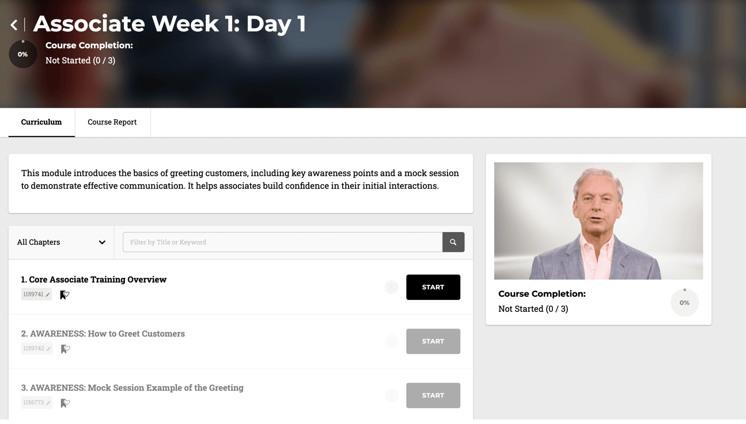 SalesRX screenshot of Associate Day 1 SalesRX screenshot of Associate Day 1