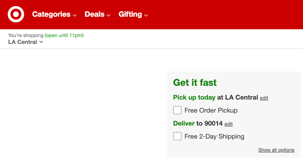 Target get it fast online shopping