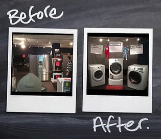 Before and After pictures of appliance store makeover