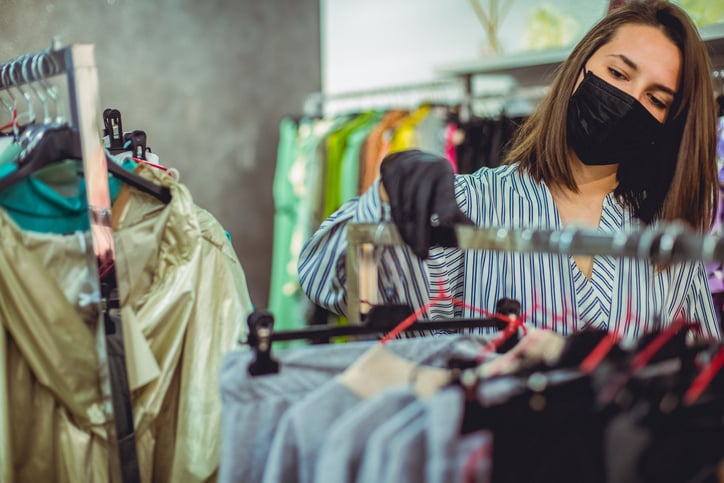 retail store cleaning in masks