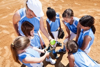 Softball team in training