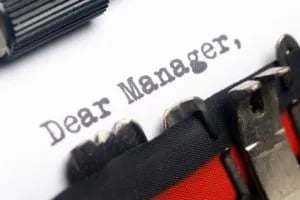 Typing Dear Manager letter