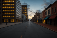 deserted downtown at night