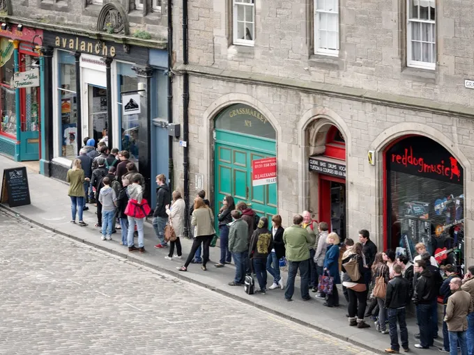 Long line outside store