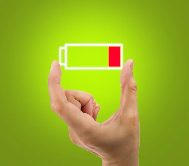 animation of battery losing charge