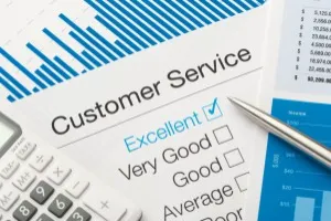 Customer service checklist with excellent checked